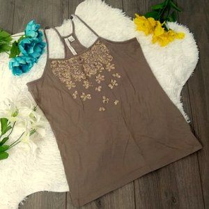 2/$24 Lauren Conrad Brown Sequin Tank Top